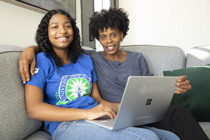 Mom and teenage daughter enrolled at University View Academy.