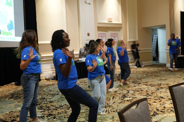 UVA elementary school staff perform their competitive roll call