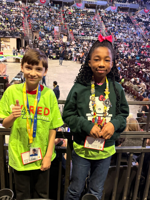 Two Elementary Beta members pose for a picture