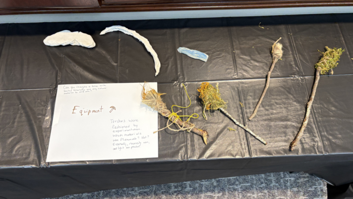 Student examples of cave tools on display