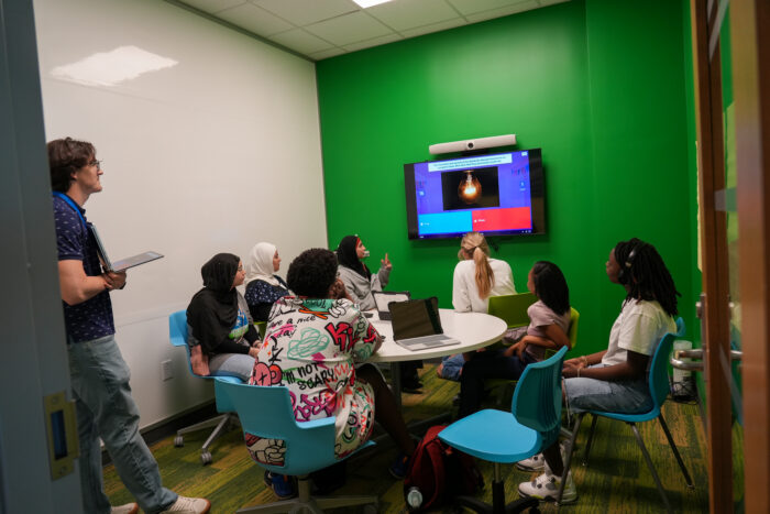 University View Academy students learning at a LEAP test prep event