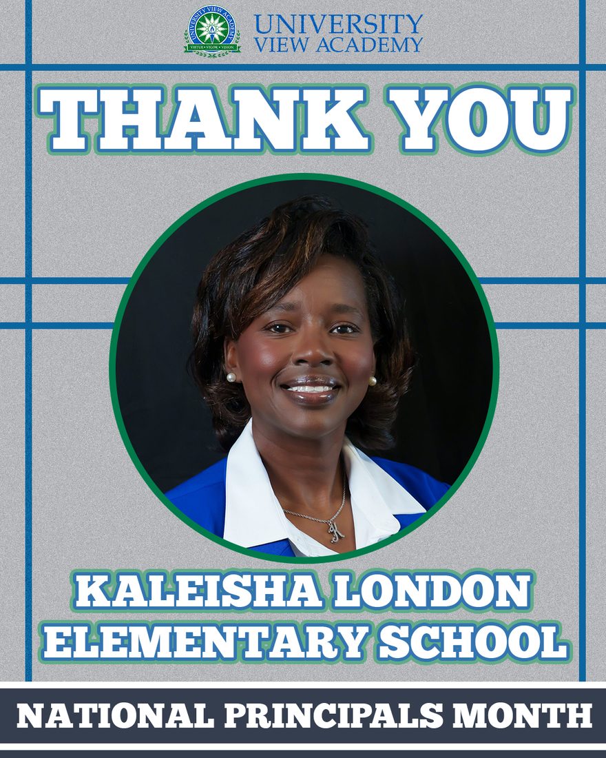 Graphic thanking Kaleisha London, Elementary School Principal.